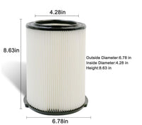 Ridgid 1-Layer Standard Pleated Paper Filter for Most 5 Gal. and Larger RIDGID/Husky Wet/Dry Shop Vacuums