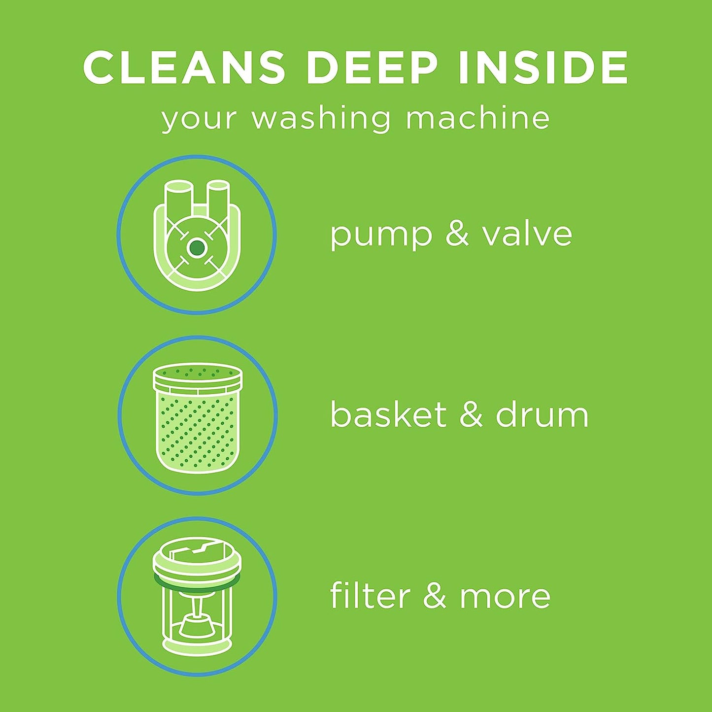 Whirlpool Affresh Washing Machine Cleaner, Cleans Front Load and Top Load Washers, Including HE, 3 Tablets to Clean Washer Tubs