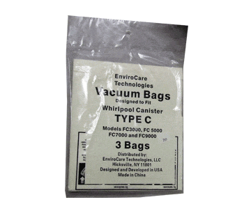 Whirlpool Type C Vacuum Bags - 3 pack