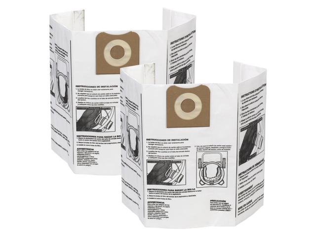 WORKSHOP Wet Dry Vacs WS32090F Wet Dry Shop Vacuum Dust Collection Bag, 6 to 9-Gallon, 2-Pack