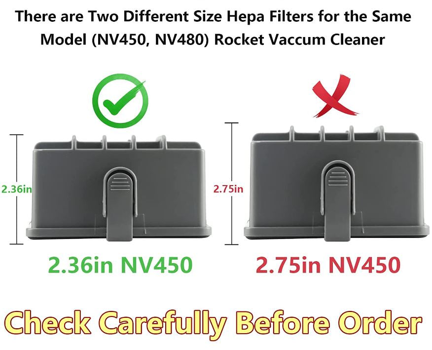 Shark Rotator Professional Filter Kit with Foam & Felt Filters XFF450 and HEPA Filter XHF450, 2.36 Inch Height, 659-EUR-1480