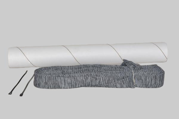 Central Vacuum Hose Sock, With Application Tube, 35ft, Grey, With Zip Tie #06-1004-08