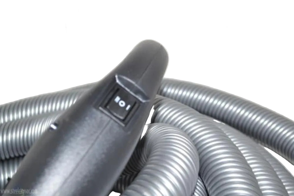 Replacement for Cen-Tec Systems Central Vacuum 35' Universal Connect Electric Hose with Button Lock Stub Tube and Recessed Receptacle #99702, 99407