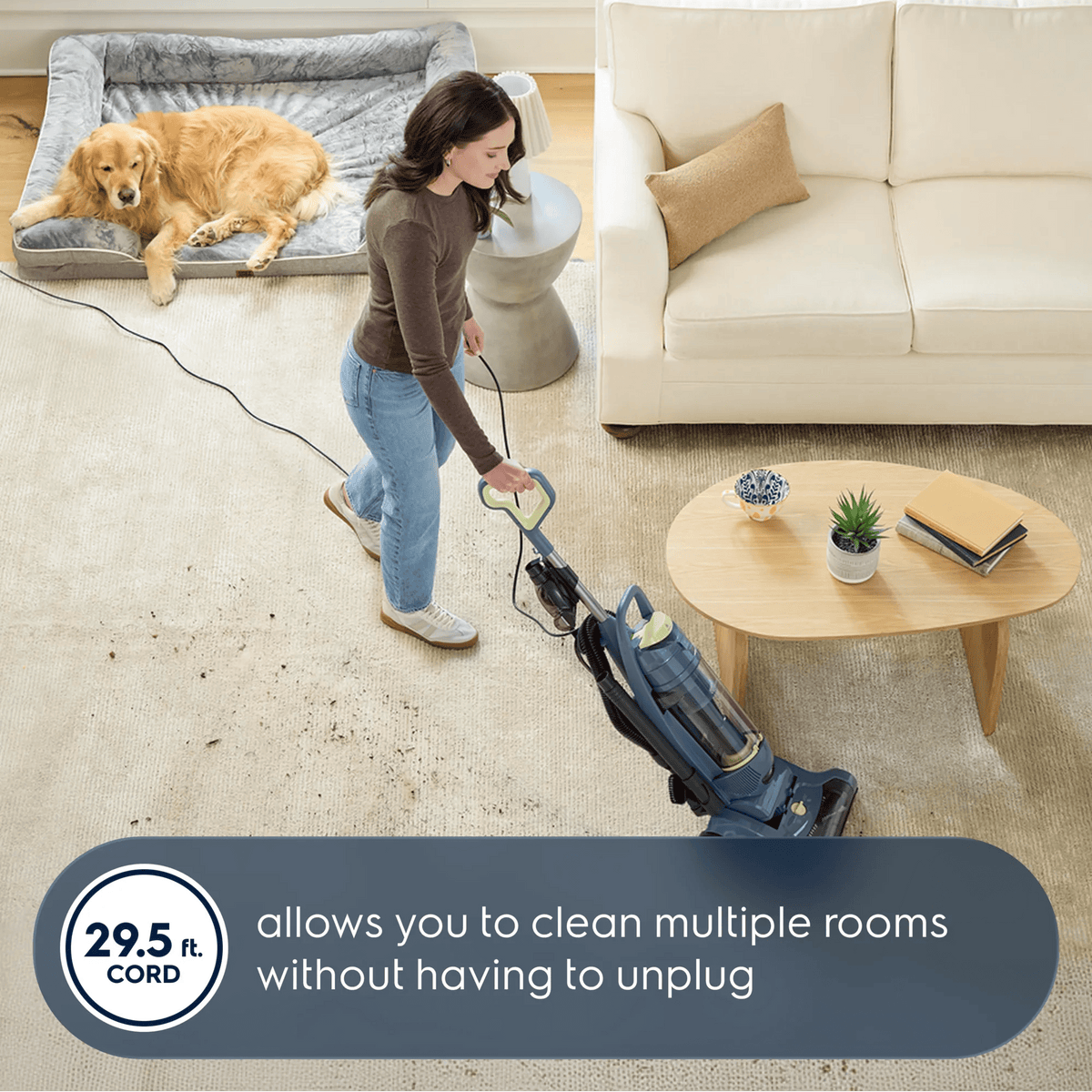 Electrolux Ultimate500 Pet EHVS55P5AD upright vacuum, Denim Blue