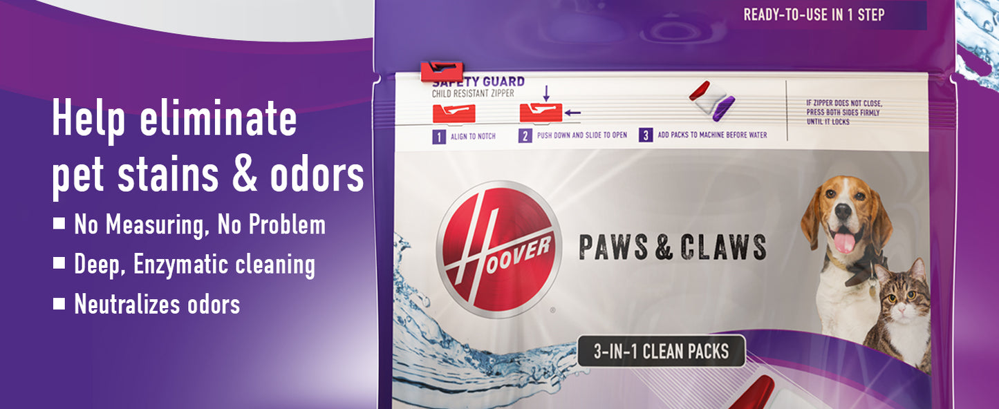 Hoover Paw & Claw Deep Clean Pods, 14 Ready To Use Packs #AH37001