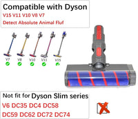 Soft Roller Brush Hard Roller Brush Suitable for Dyson V7 V8 V10 V11 V15 Cordless Stick Vacuum Cleaners Carpet Hardwood Floor Head Replacement
