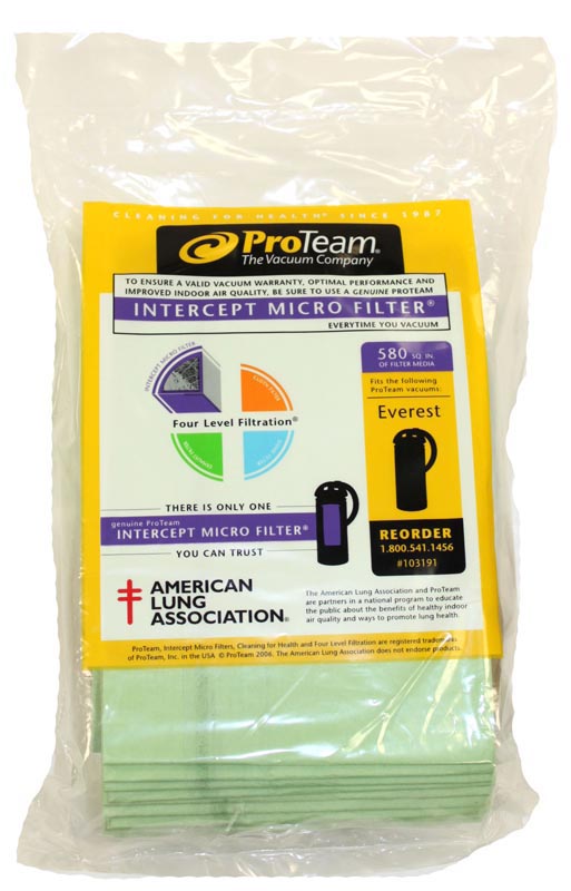 ProTeam 103191 Paper Bag, Hummer XL/Everest 10 Pk, Green