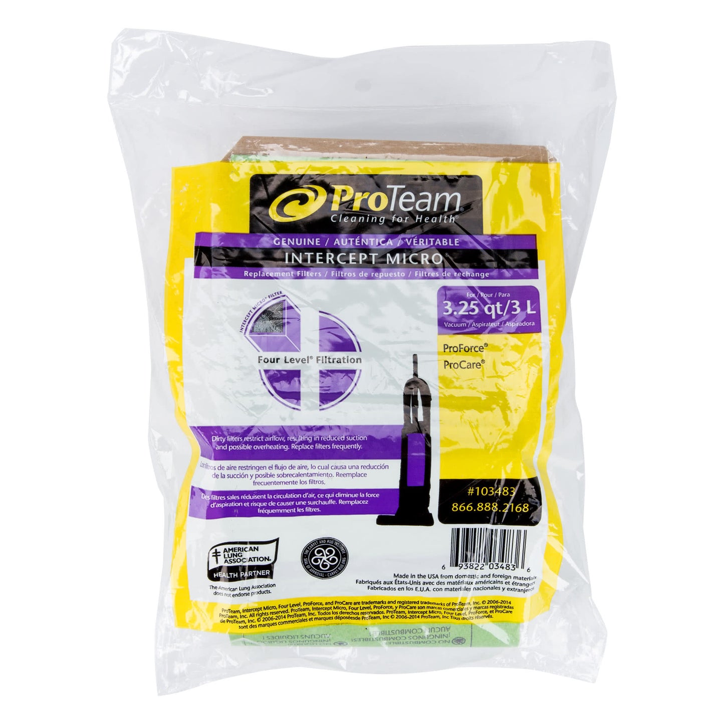 ProTeam 103483 Intercept Vacuum Bag for Upright Vacuums