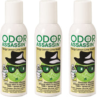 Odor Assassin Odor Control Spray, LEMON & LIME scent, Pack of 3