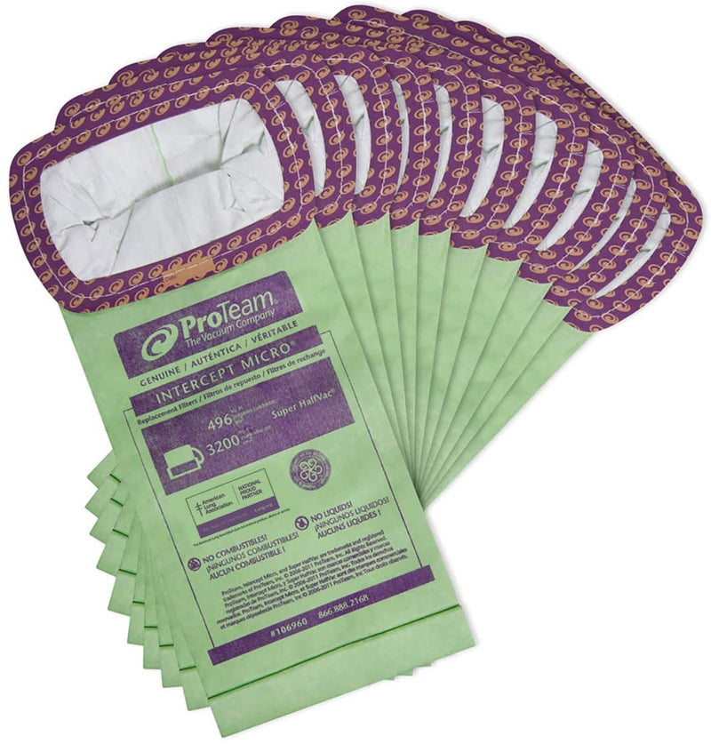 106960 ProTeam Intercept Micro Filter Bags with Open Collar