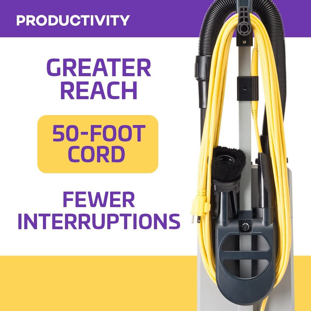 ProTeam ProForce 1500XP HEPA Upright Vacuum w/On-Board Tools, 50 Ft Cord, Dual Motor, 15 Inch Path, 10 EXTRA BAGS #107252