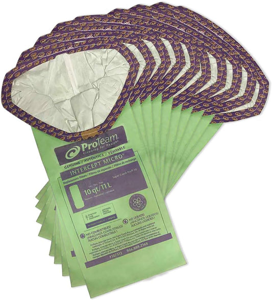 ProTeam 107313 Intercept Micro Filter Bags for Super Coach Pro 10 and GoFit10 Backpack Vacuum (10PK)