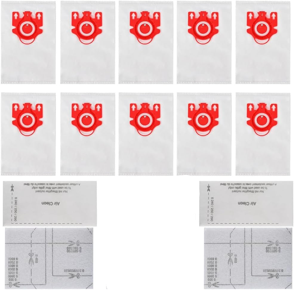 10 Miele F J M Allergen Canister Vacuum Bags + 4 Filters