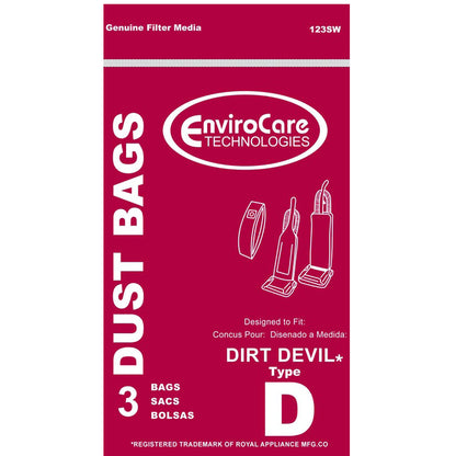 Dirt Devil Type D Vacuum Bags 3-670148-001 - Generic - 3 pack 