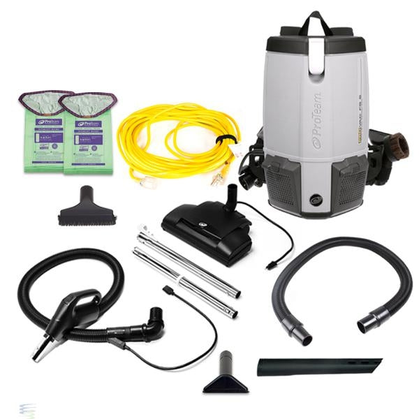 ProTeam ProVac FS 6, 6 qt. Backpack Vacuum w/ Commercial Power Nozzle ...