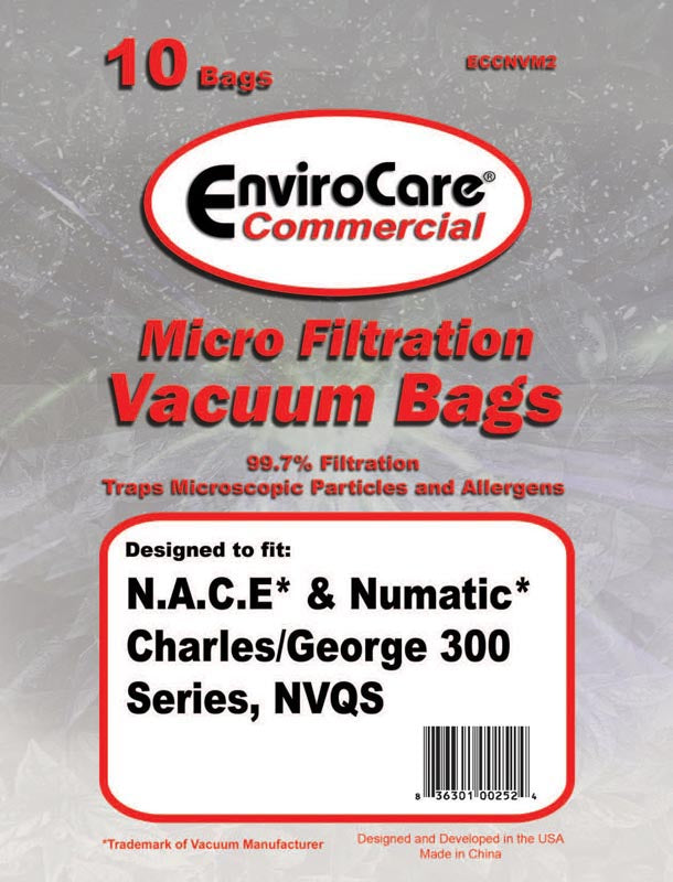 Numatic Charles, Edward & George Micro Filteration Vacuum Cleaner Bags NVM2B/2 - Generic - 10 per pack