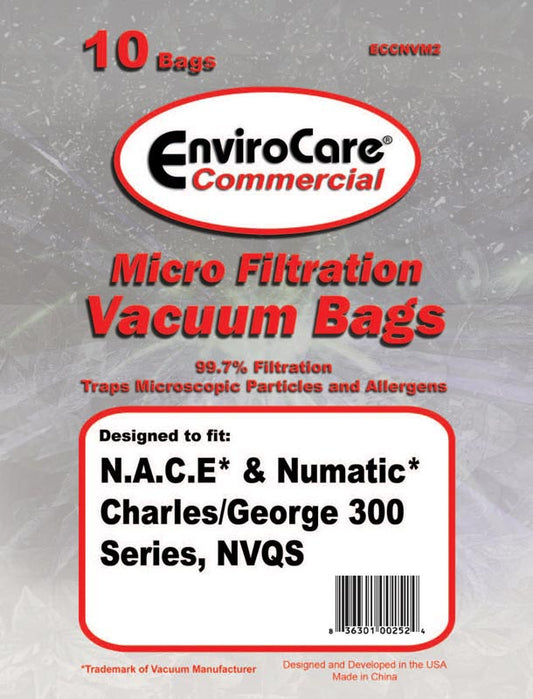 Numatic Charles, Edward & George Micro Filteration Vacuum Cleaner Bags NVM2B/2 - Generic - 10 per pack