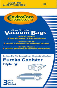 Eureka Type 'V' Canister Vacuum Cleaner Bags - 3 Pack x 4 (Total 12 Bags) - Generic