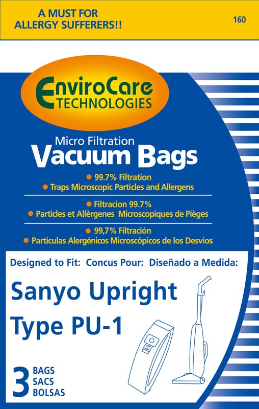 Sanyo SCPU1 Performax Series Vacuum Cleaner Bags - 3 Pack