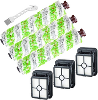 Replacement Parts for Bissell CrossWave Pet Pro 2306A & CrossWave 1785 Series, 3 Pack 2460 Multi-Surface Pet Pro Brush Rolls + 3 Pack 1866 Vacuum Filters，Compare to Part 1613568, 1608684