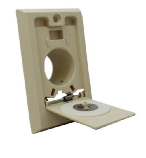 Central Vacuum Inlet Valve with Square Door (ALMOND) - 791700A