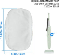 Bissell Deluxe Mop Pads for Steam Mops 1867, 31N1, Morphy Richards 720020 | 42G3A, 32525 - 2/pk