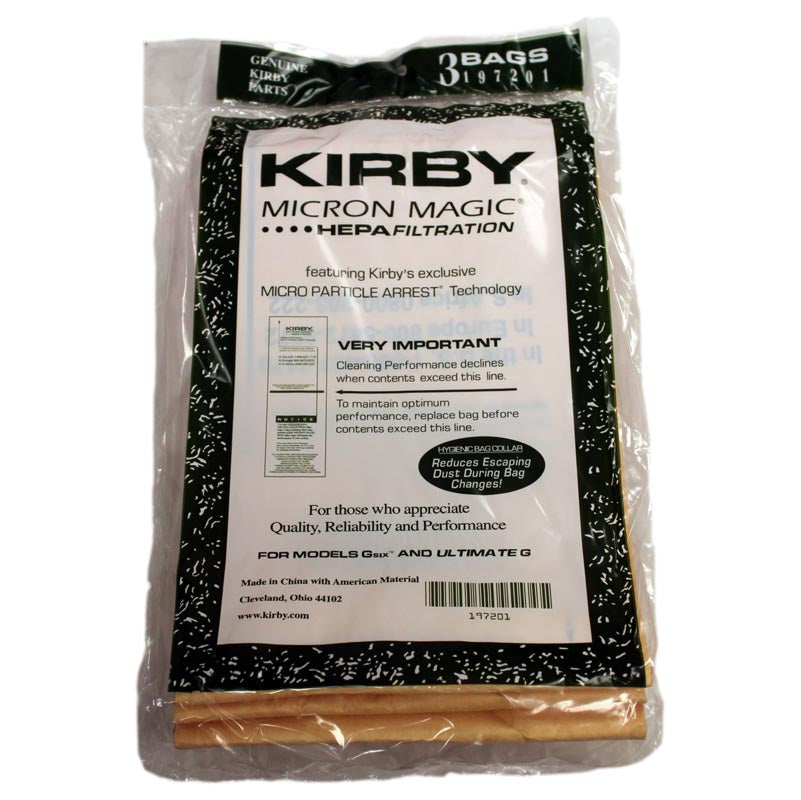 Kirby 197201, 197394 Vacuum Bags for Generation 6 Series., G6, Ultimate G - Genuine - 3 Pack