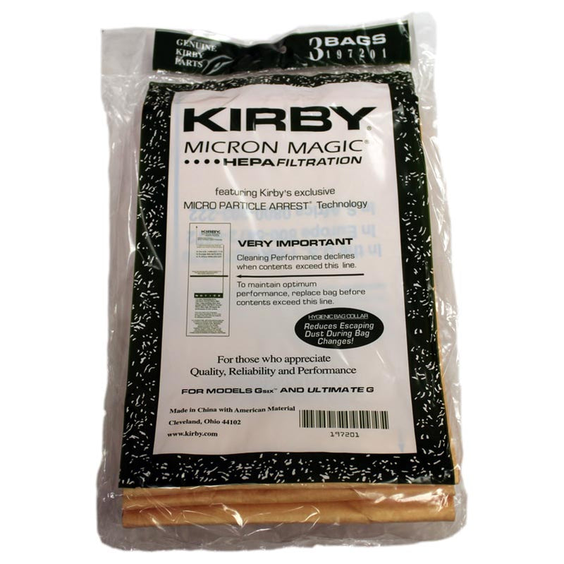Kirby 197201, 197394 Vacuum Bags for Generation 6 Series., G6, Ultimate G - Genuine - 3 Pack