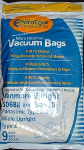 Kenmore 20-50688 / 20-50690, 20-50501 Style U, L, O Vacuum Cleaner Bags - Generic - 9 pack ( 50680, 50688 or 50690)