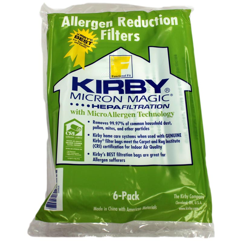 Kirby Style F 204808 Allergent Reduction Micron Magic Vacuum Cloth Bags - 6 pack - Genuine with 0.3 Micron Filtration