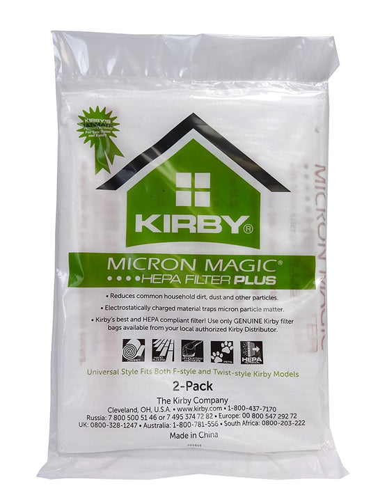 204814A PAPER BAGS-KIRBY,MICROALLERGEN PLUS,2PK,UPRIGHT FITS GEN 3 THRU AVALIR / HEPA 13 FILTRATION