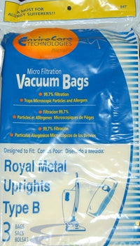 Royal Type B Vacuum Bags 2-066247-001 - TOP FILL STYLE Generic- 3 pack
