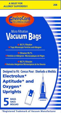 Electrolux Aptitude Upright  Micro Filtration vacuum cleaner bag- Generic - 5 pack