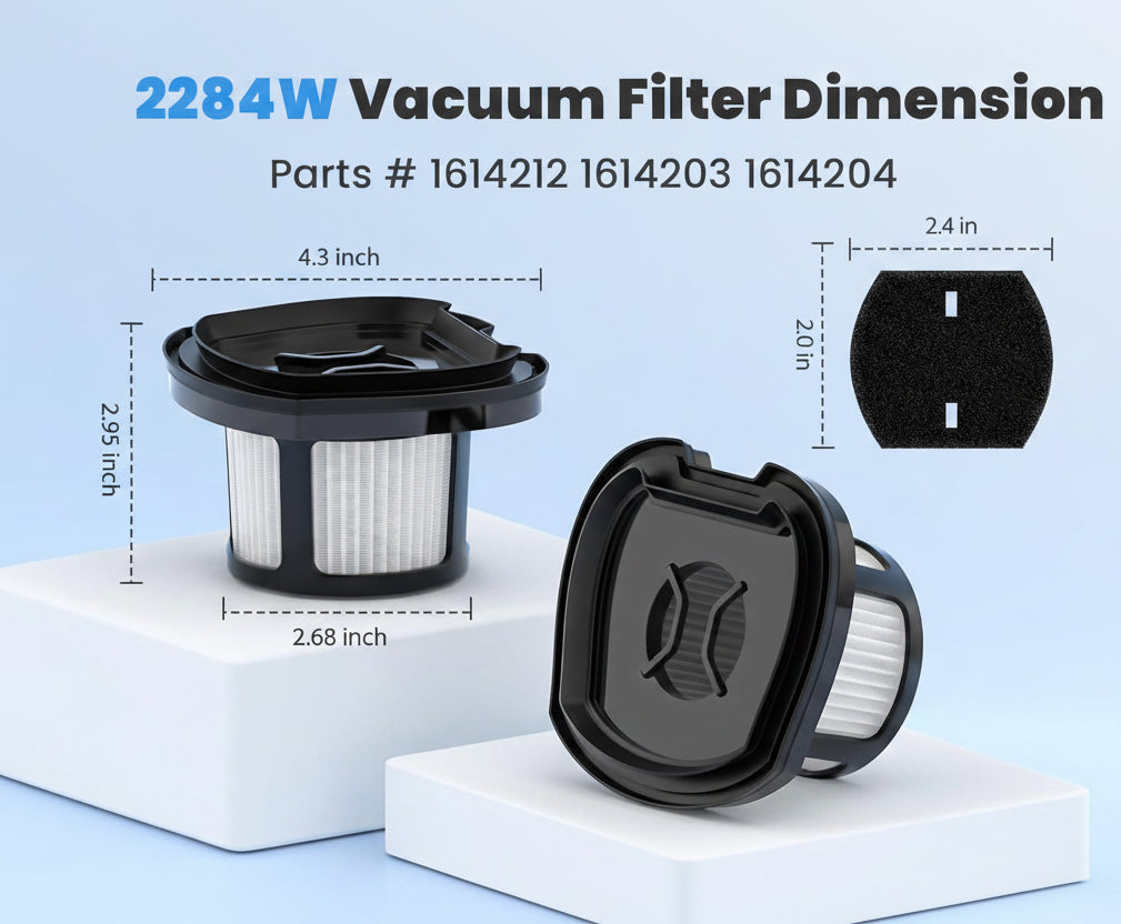 4 Pack 2284w Vacuum Replacement Filter for Bissell Pet Hair Eraser Filter Hand Vacuum 2284W 2390 2389 2390A, Compare to Parts # 1614212 1614203 1614204, 4 Mesh Filters and 4 Foam Filters