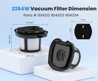 4 Pack 2284w Vacuum Replacement Filter for Bissell Pet Hair Eraser Filter Hand Vacuum 2284W 2390 2389 2390A, Compare to Parts # 1614212 1614203 1614204, 4 Mesh Filters and 4 Foam Filters