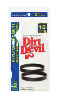 Dirt Devil 3-SN0220-001 , 1SN0220001, Style 15, F15 Vacuum Cleaner Belt - 2 pack