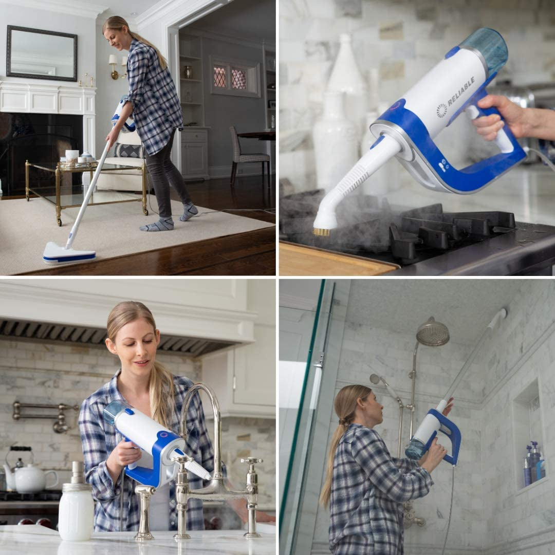 Reliable Pronto Plus 300CS 2-In-1 Steam Cleaner - Portable Steam Cleaner with Fast Heat-up, Long Steam Time, 1200W Steam Mop for Grout, Hardwood, Tile, Laminate Floor Cleaning with 14-Piece Accessory Kit