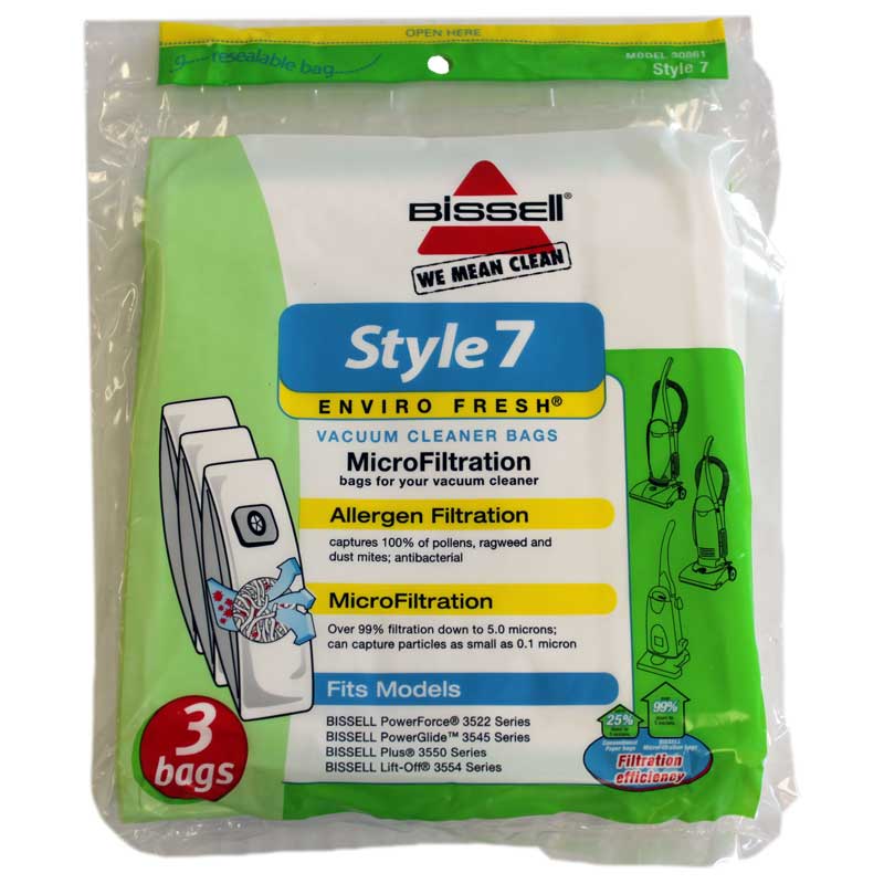 Bissell 30861 Style 7 Vacuum Cleaner Bags- Genuine - 3 pack