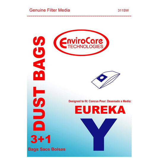Eureka Y Vacuum Bags - Generic - 3 bags + 1 filter/pack