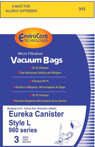 Eureka L Microlined Vacuum Bags for 960 Series  61715A-6  - Generic - 3 Pack