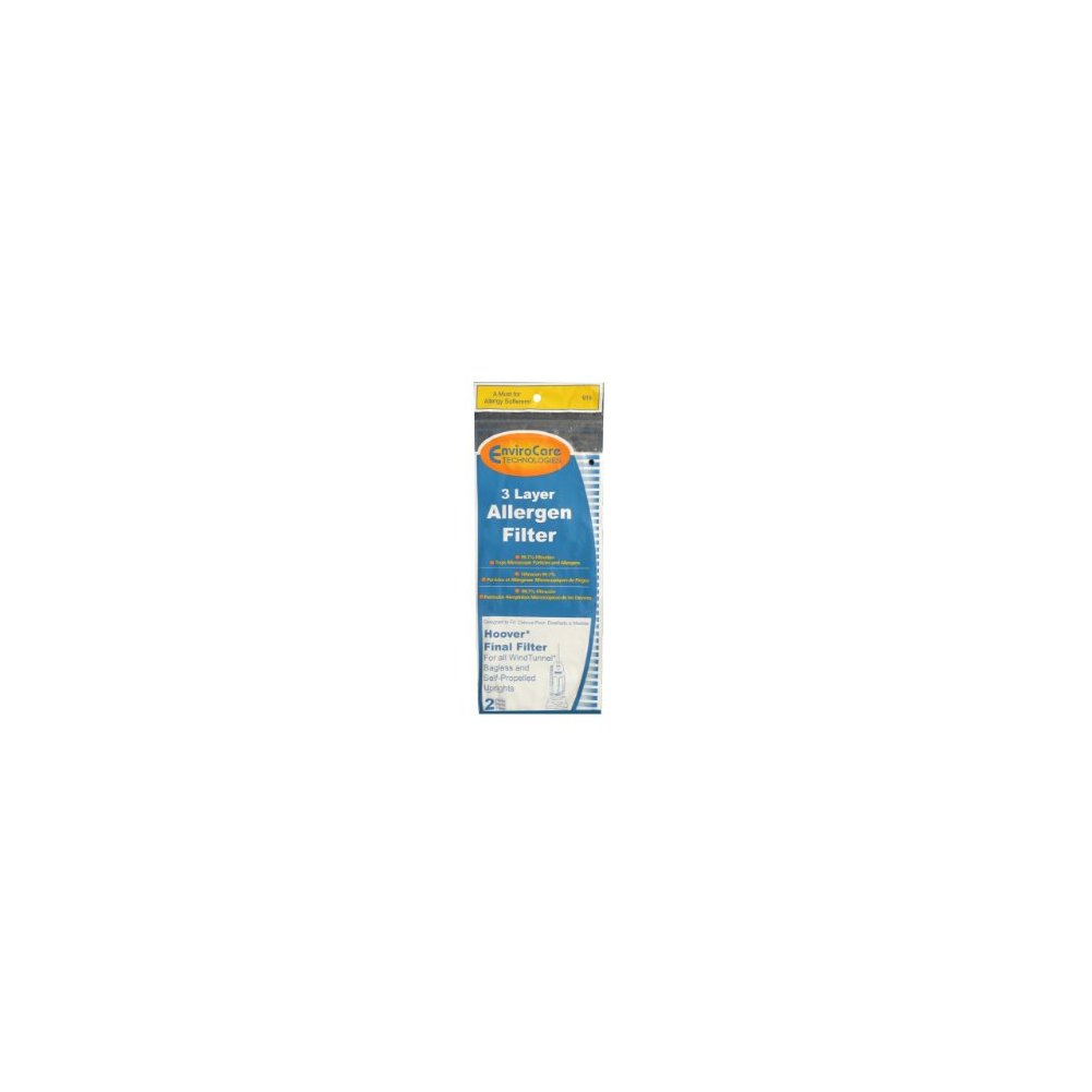 (2) Hoover WindTunnel Self Propelled 3 Layer Final Vacuum Filters, Bagless, Upright, Widepath, Empower, Foldaway, P