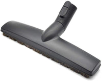 FLOOR BRUSH W/BUTTON LOCK-MIELE,12'',W/HORSE HAIR BLACK,W/WHEEL,AND PARKING LUG