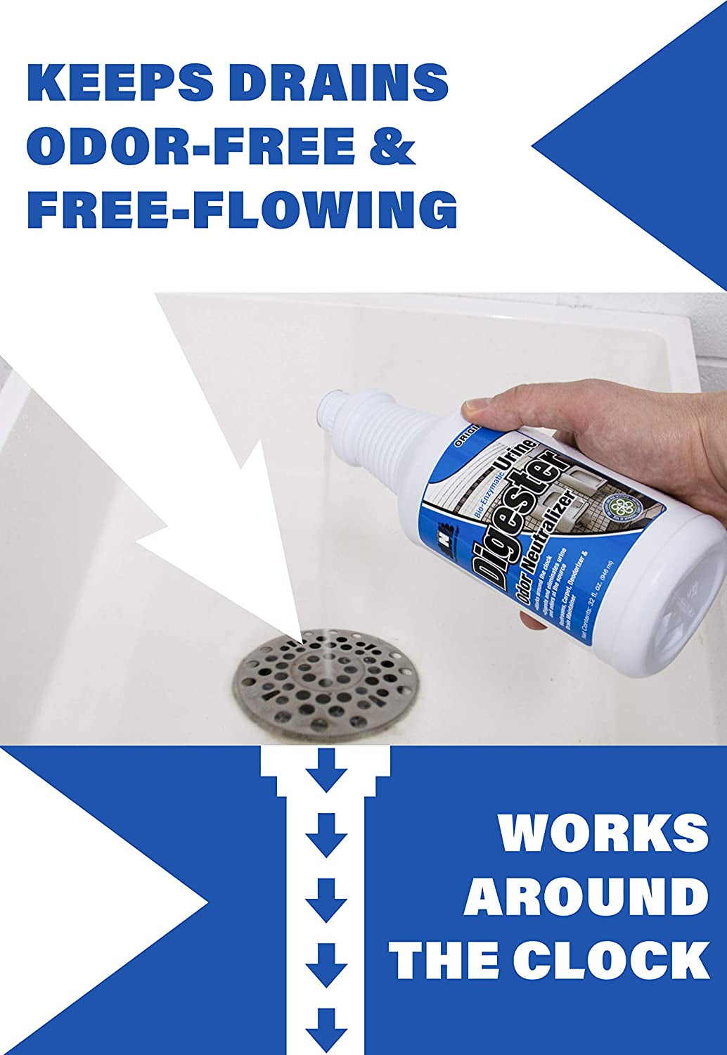 Nilodor Urine Digester with Odor Neutralizer, Bio-Enzymatic, Original, 1 quart, 32-ZYM