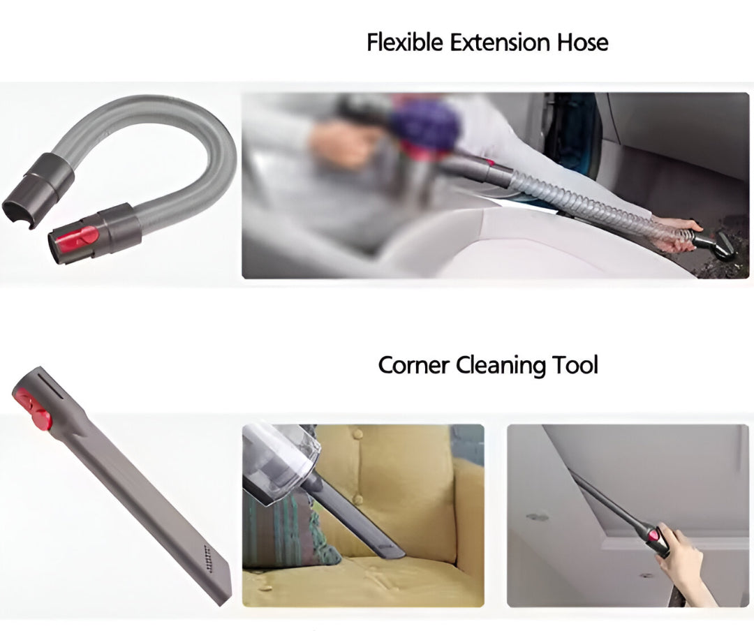 5 Piece Dyson Replacement Vacuum Attachment Kit – Flexible Hose & Crevice Tools for Dyson V15, V12, V11, V10, V8, V7 Cordless Models