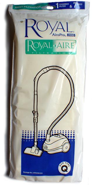 Royal / Dirt Devil Type Q Airo-Pro Canister 2000  Vacuum Bags 3RY2100001, 3-RY2100-001 - 7 bags + 1 filter