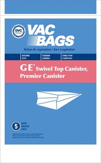 GE  C Series 405329 Vacuum Bags for Premier  Whirlwind Swivel Top Canister - 5 Pack