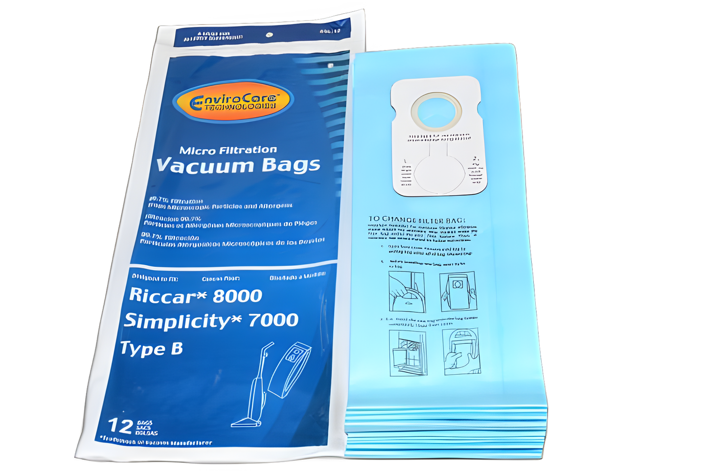 Simplicity/riccar Paper Bags Riccar, Simplicity, B, 12pk, Microupright, Envirocare, Repl, 7000, 8000 Vacuum #846-12