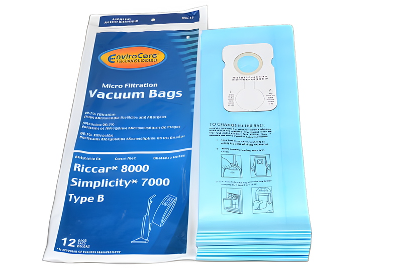 Simplicity/riccar Paper Bags Riccar, Simplicity, B, 12pk, Microupright, Envirocare, Repl, 7000, 8000 Vacuum #846-12