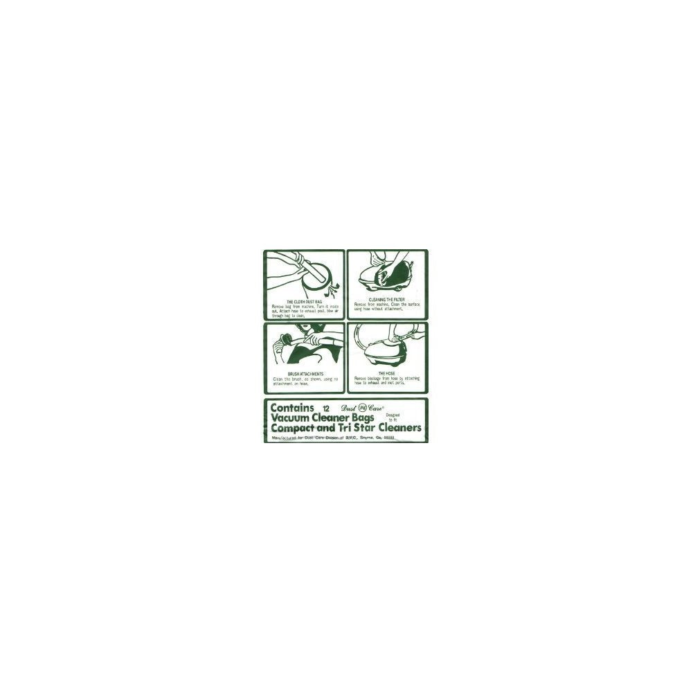 Generic Compact/Tristar Vacuum Bags Microfiltration with Closure - 12 Pack