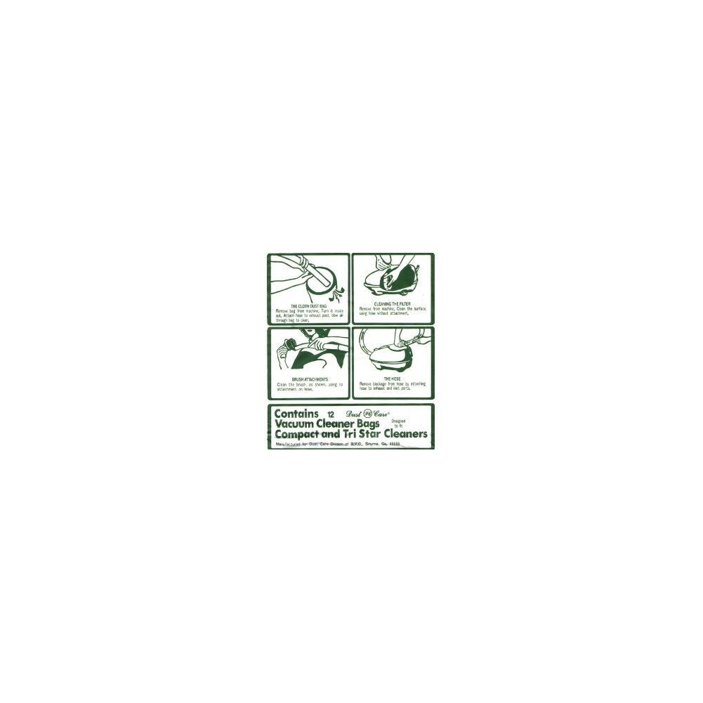 Replacement Compact/Tristar Paper Bags (12 Pack)